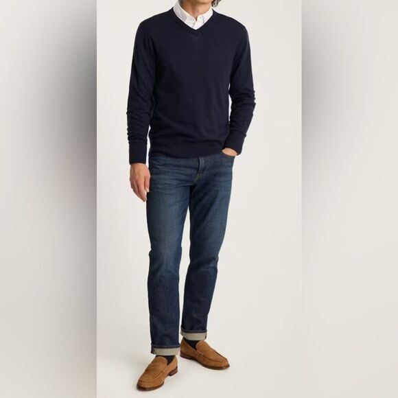 BONOBOS Merino V-Neck Sweater Men’s Slim Size Medium - Picture 1 of 3